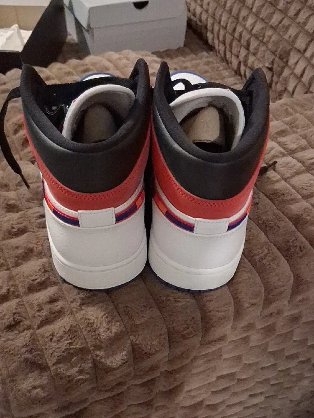 Jordan Men's High-Top Sneakers - White / Blue / Red